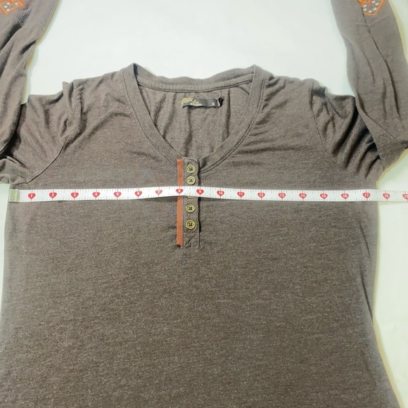 Prana Brown Embellished Tunic Top Size Small - Picture 4 of 8
